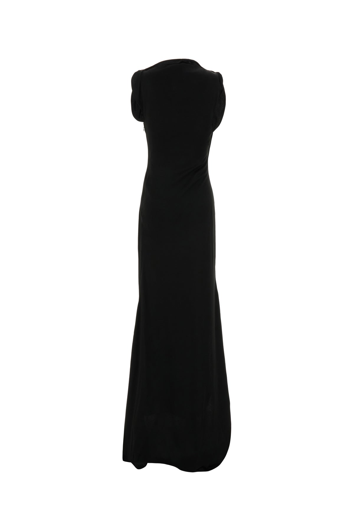 Victoria Beckham Abito lungo in raso nero, view 2