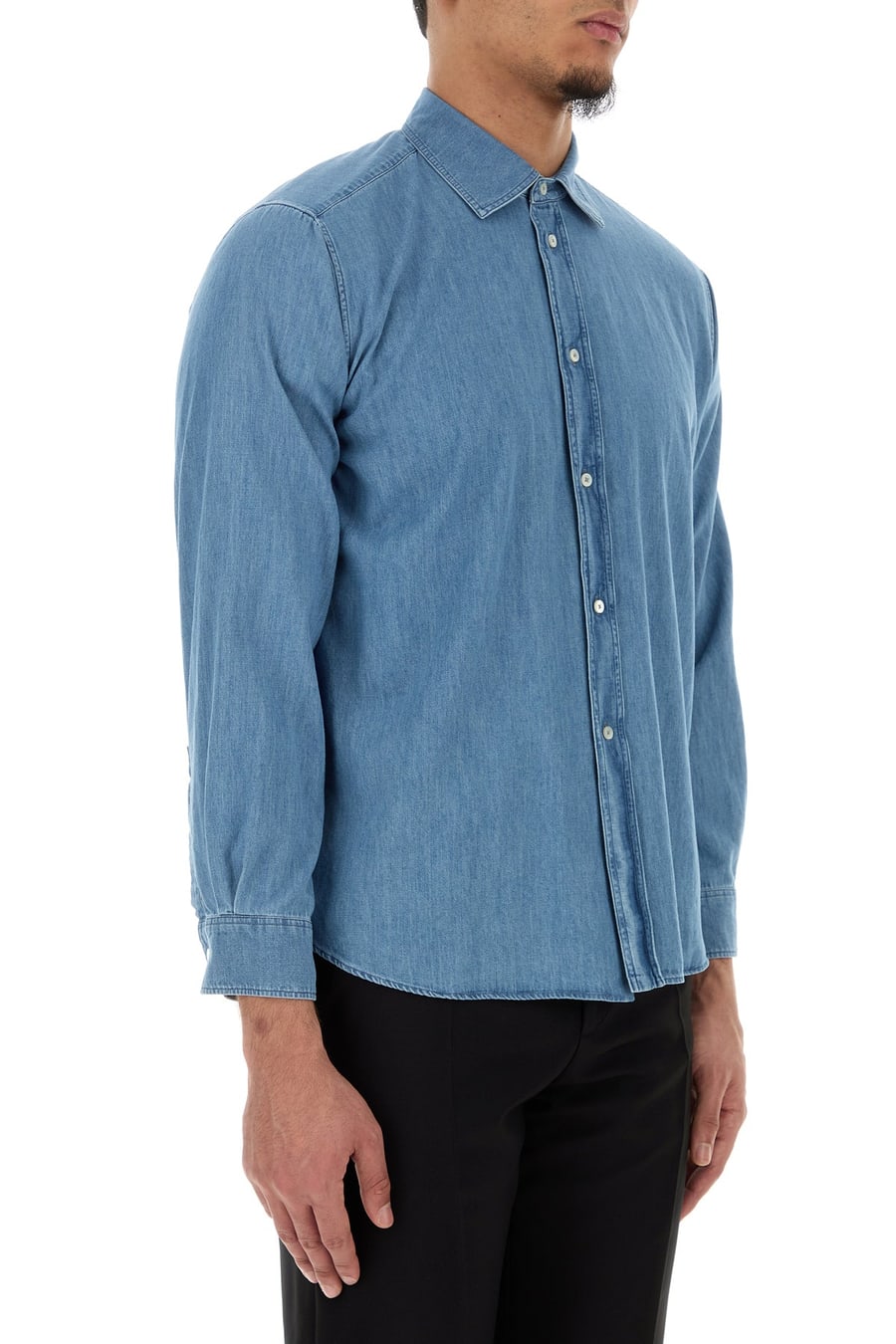Jil Sander Camicia in chambray azzurro, view 3