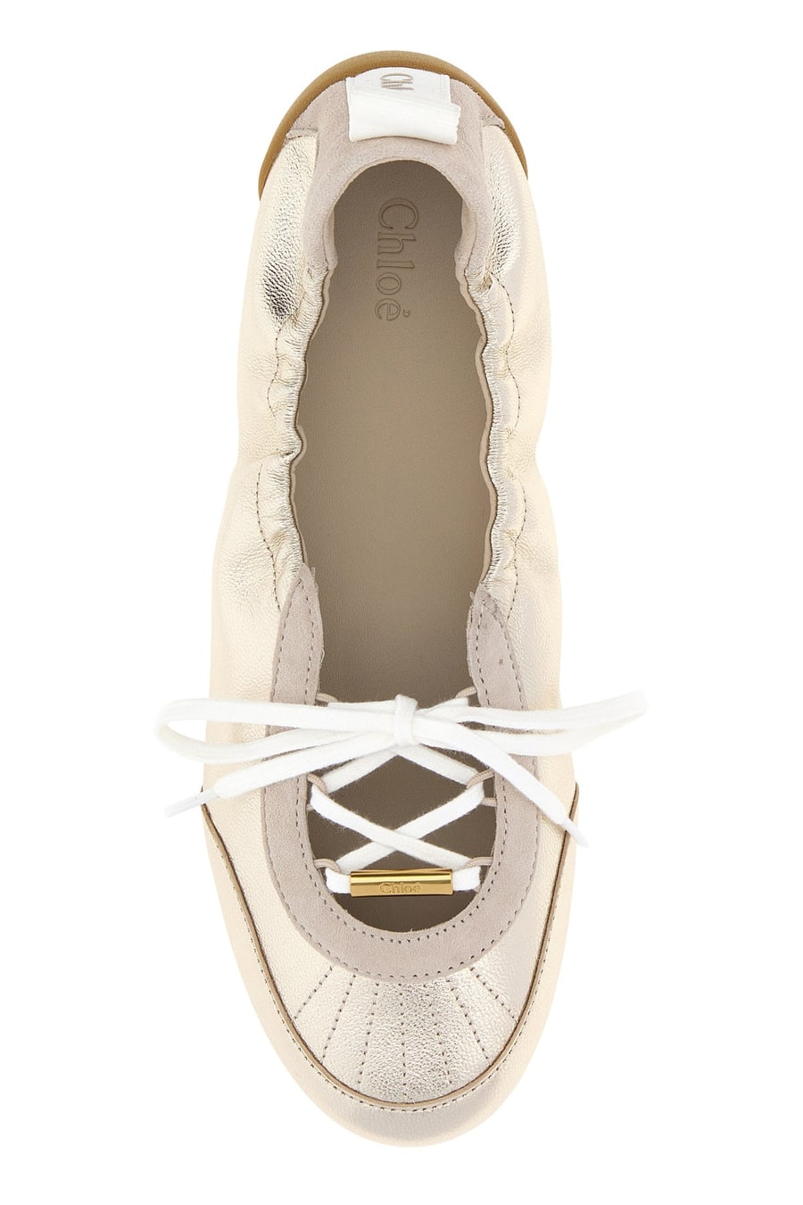 Chloé Ballerine Chloé Kick in pelle oro, view 4