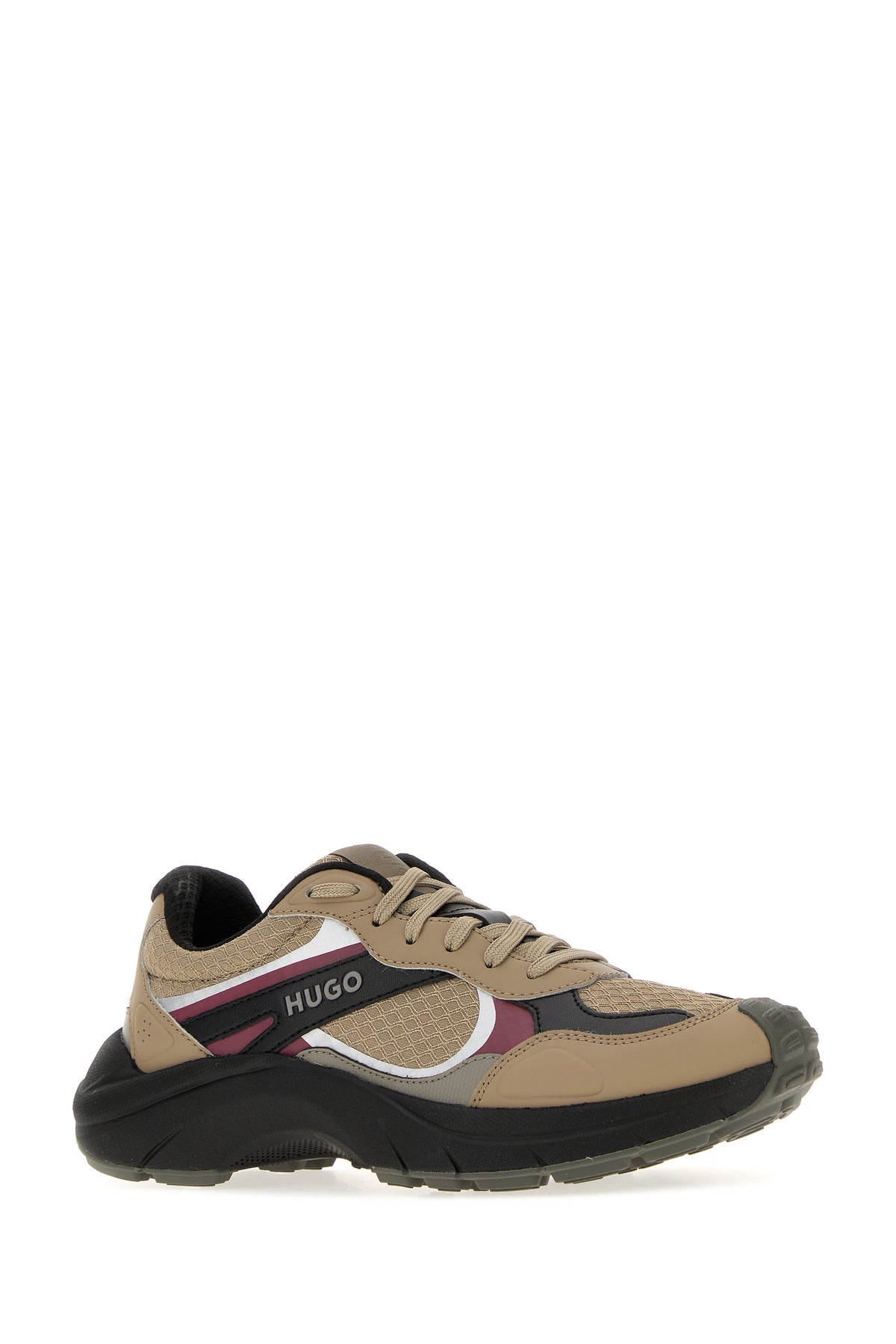 HUGO Sneakers multicolor in tela e pelle, view 2