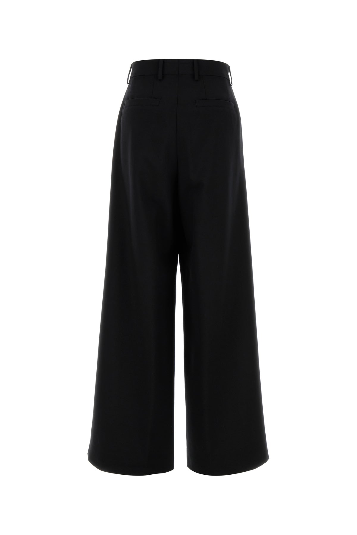 Dries Van Noten Pantalone dalla gamba ampia Penn in misto lana nera, view 2