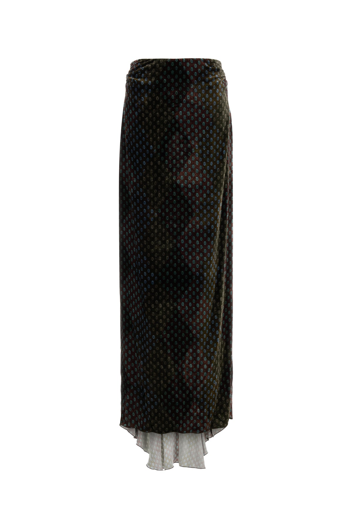 Dries Van Noten Gonna Salix in velluto stampato