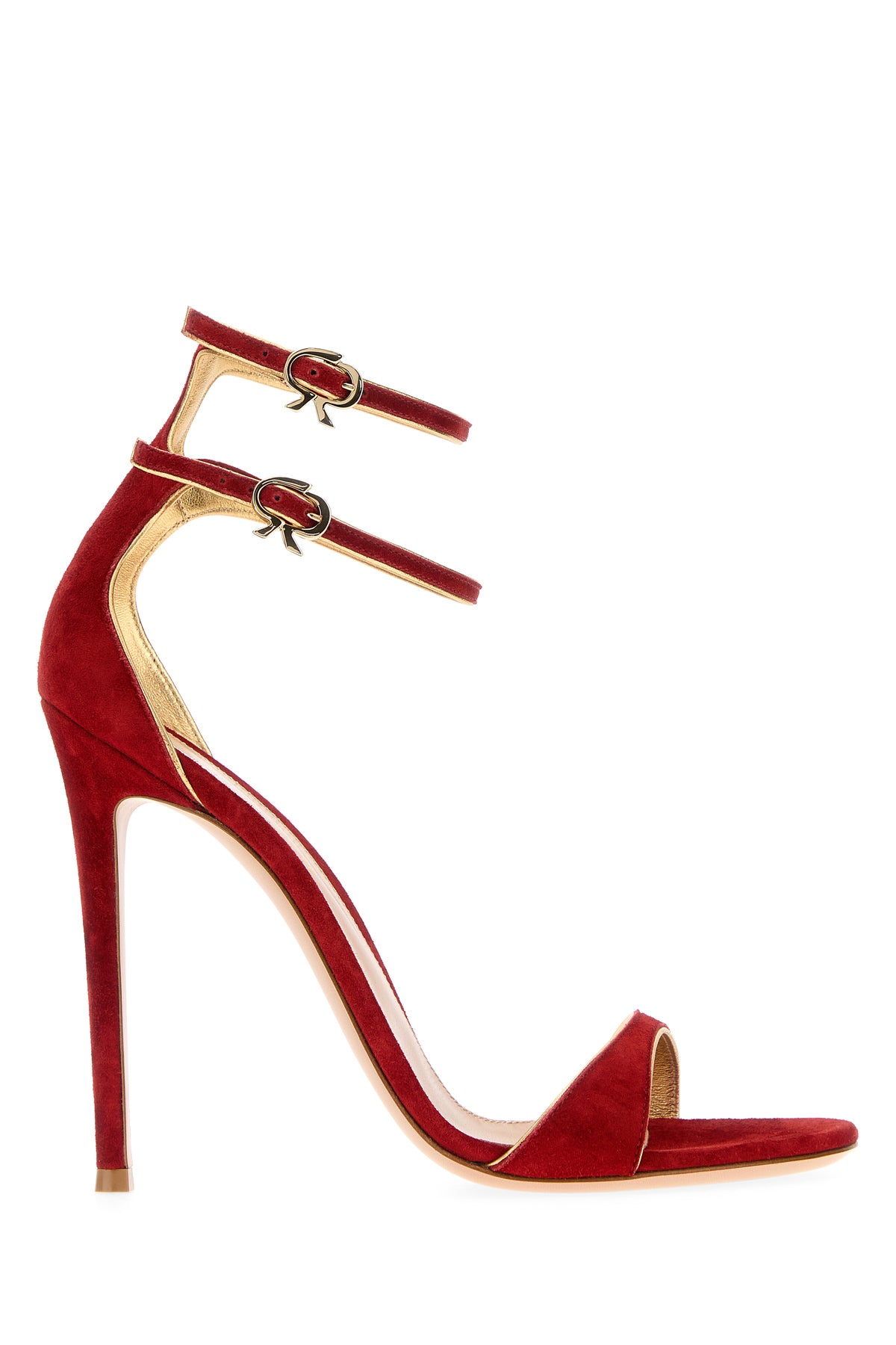 GIANVITO ROSSI Sandali Victorine in pelle scamosciata rossa