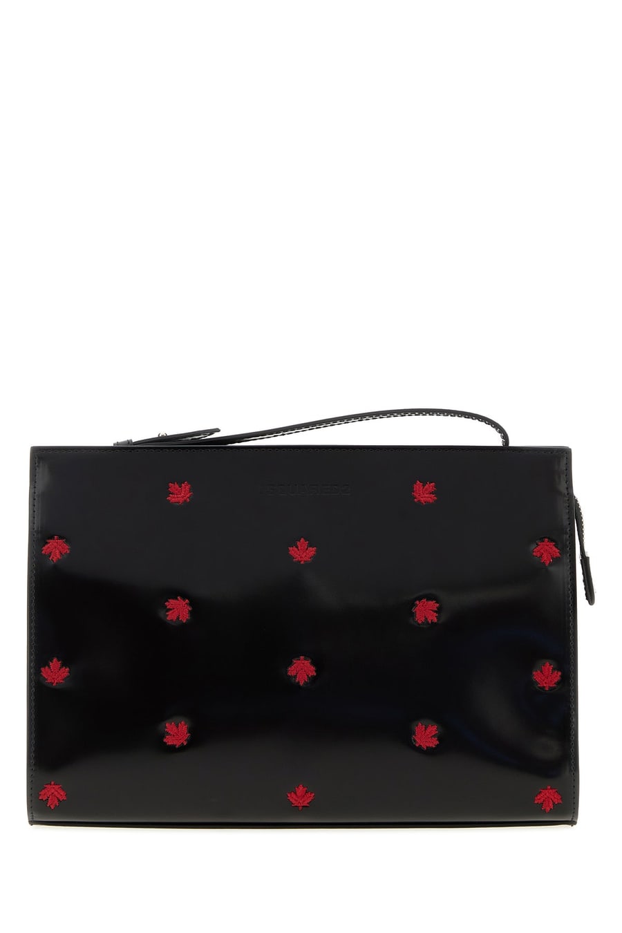Dsquared2 Clutch Maple Leaf in pelle nera