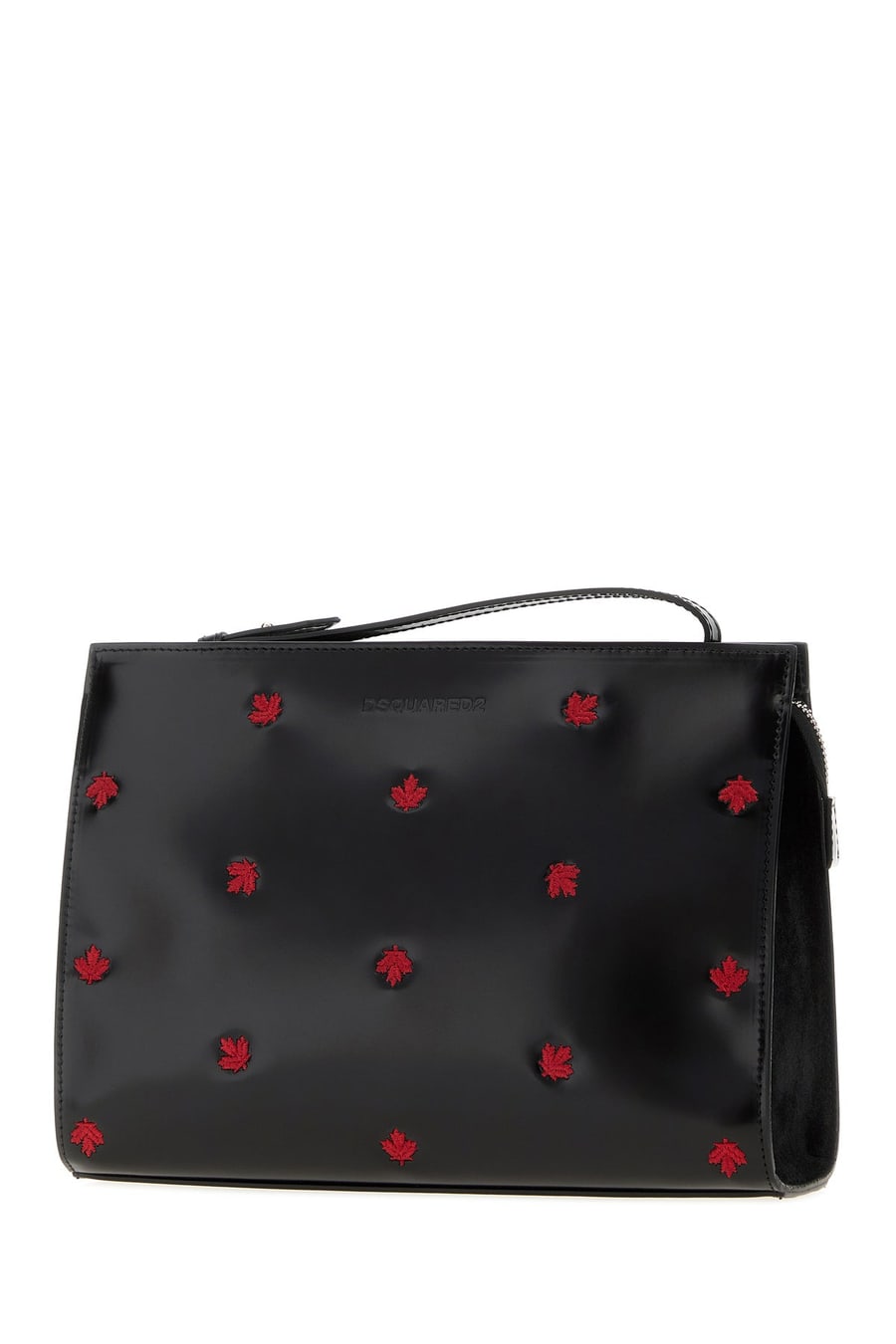 Dsquared2 Clutch Maple Leaf in pelle nera, view 2