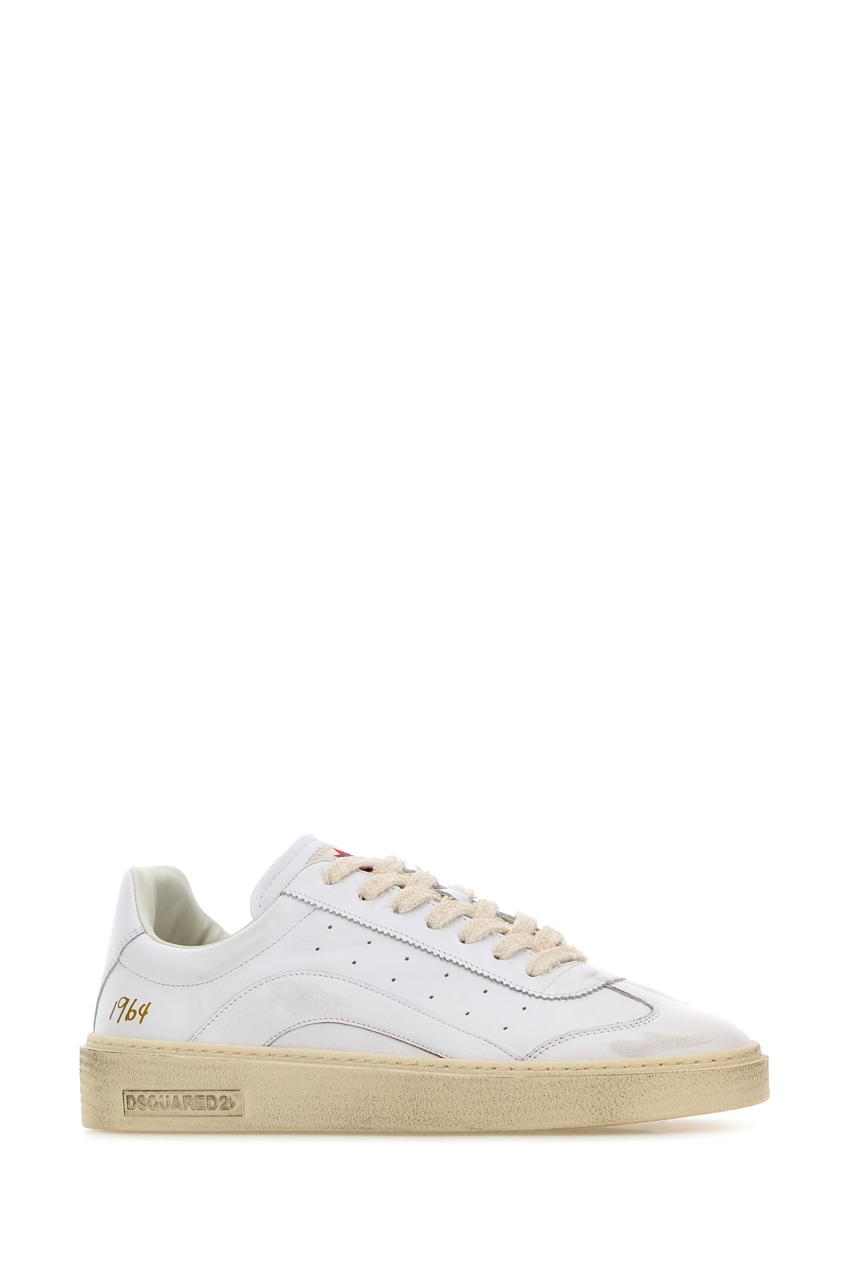 Dsquared2 Sneakers Rider in pelle bianca, view 2