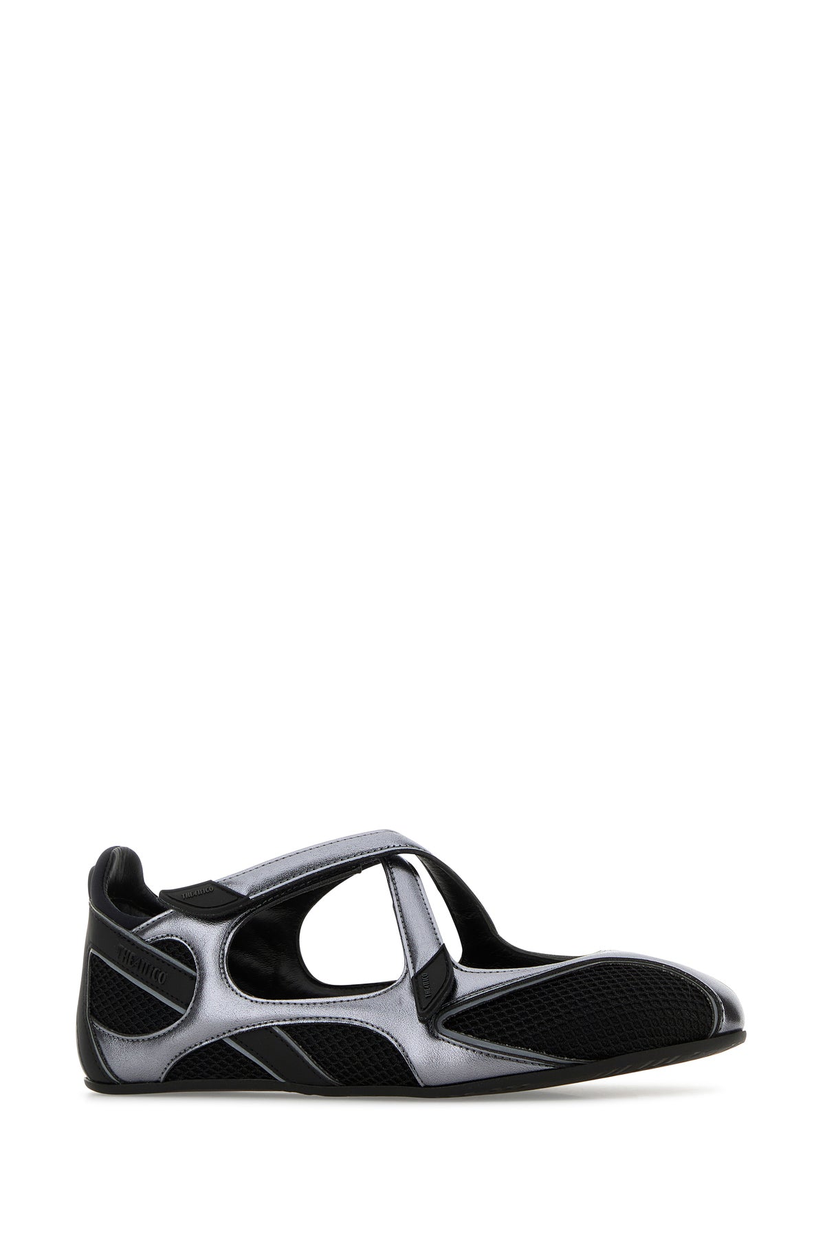 The Attico Ballerine Nomad bicolor in rete e similpelle, view 2