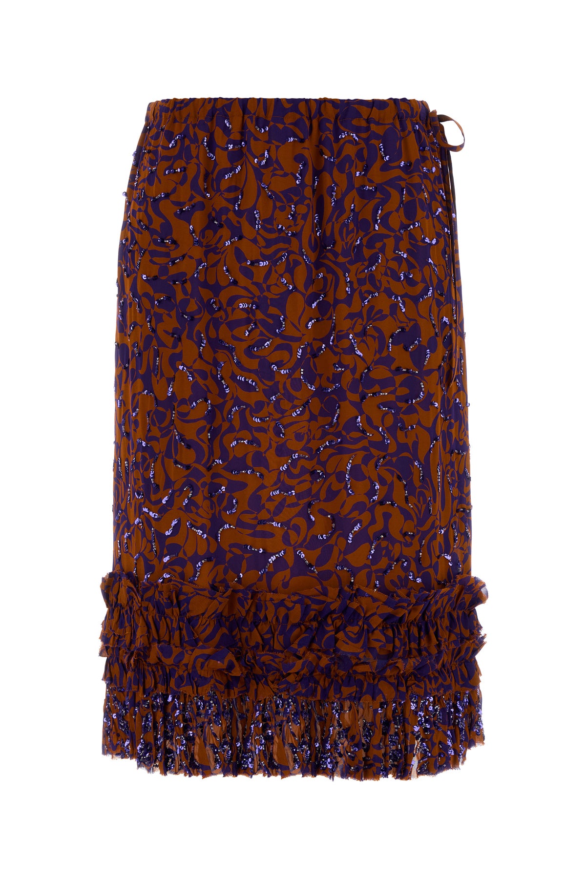 Dries Van Noten Gonna Scotts in viscosa stampata