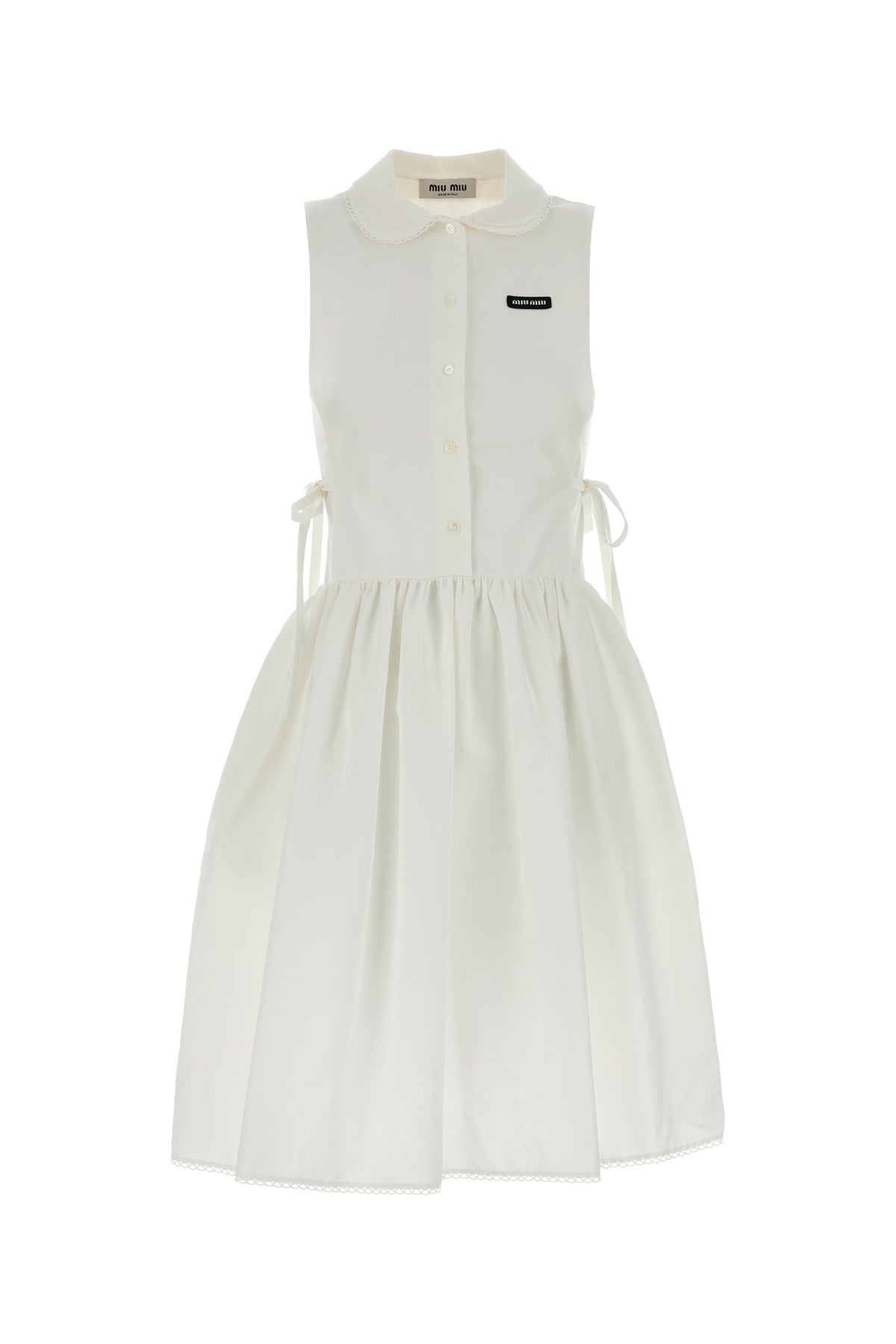Miu Miu Mini abito in misto cotone bianco