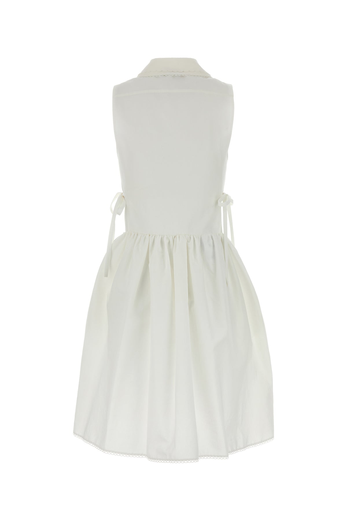 Miu Miu Mini abito in misto cotone bianco, view 2