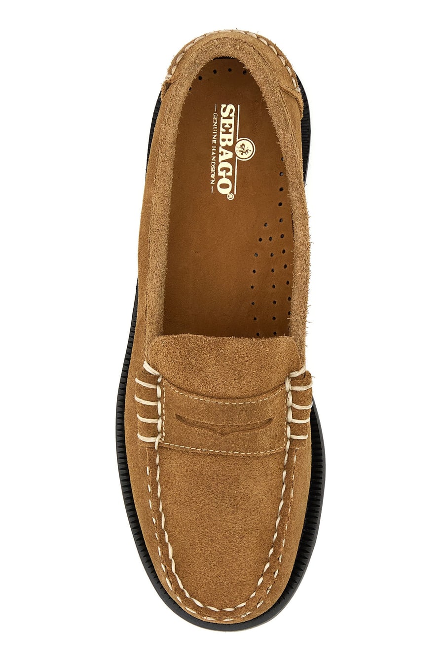 SEBAGO Mocassini Dan in pelle scamosciata cammello, view 4