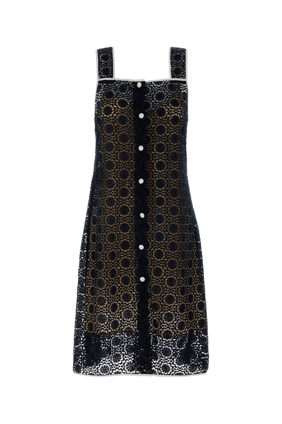Miu Miu Abito in pizzo macramè blu notte