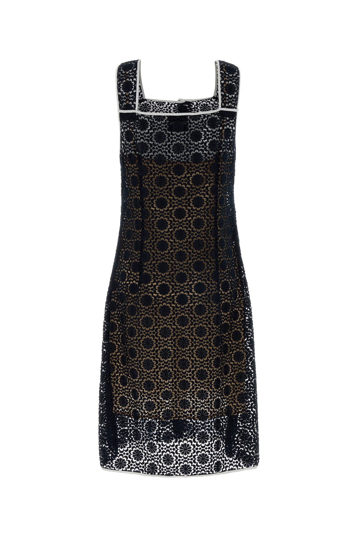 Miu Miu Abito in pizzo macramè blu notte, view 2