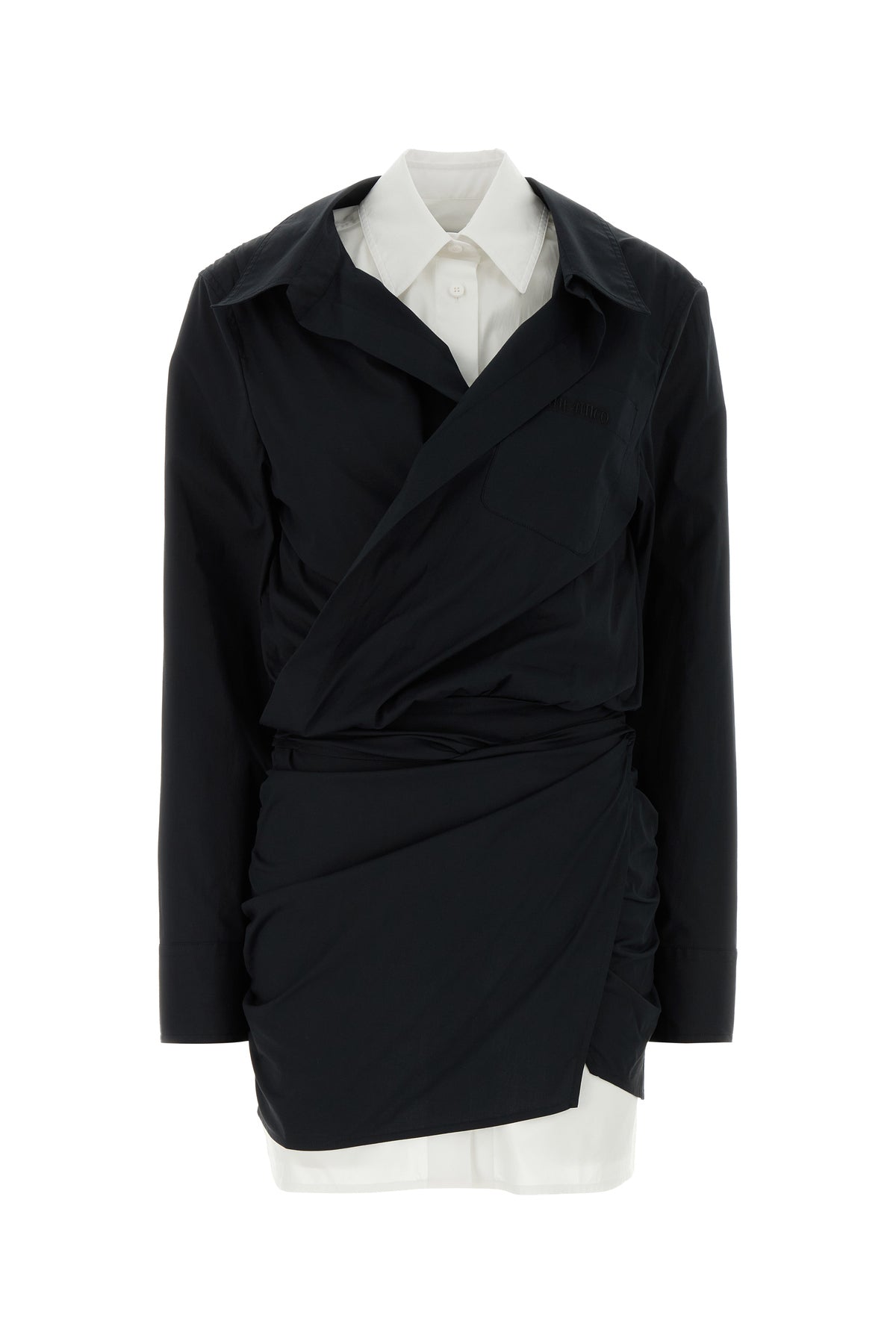 The Attico Mini abito in popeline stretch nero