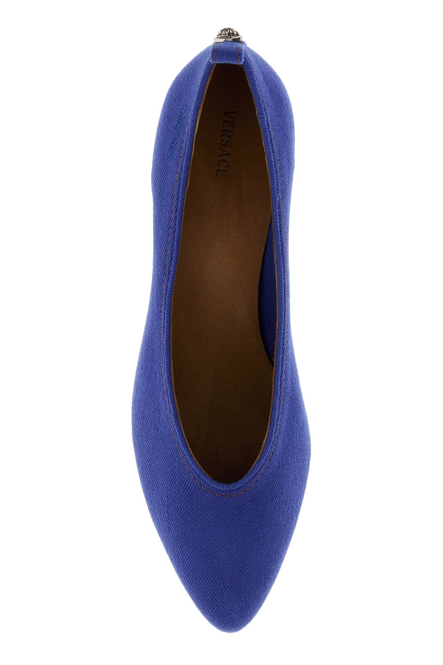 Versace Scarpe con tacco in denim, view 4
