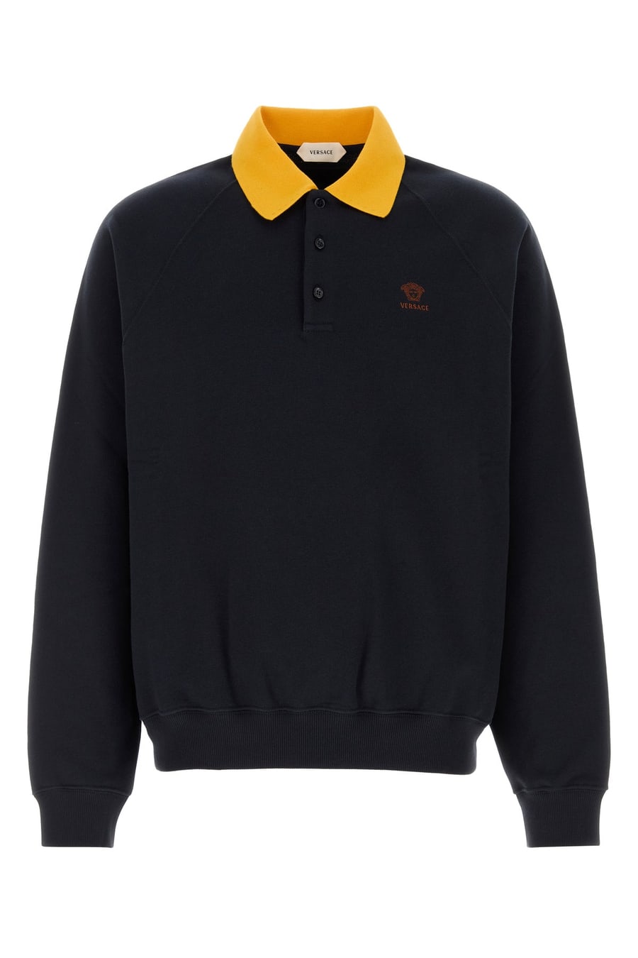 Versace Polo in cotone blu notte