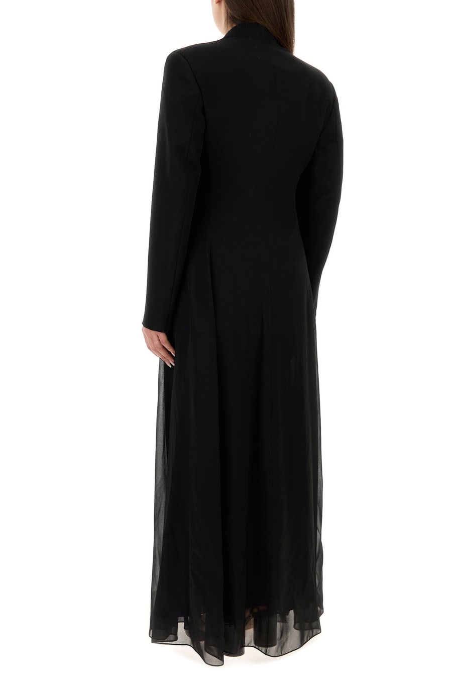Maison Margiela Abito giacca nero in crepe e twill, view 4