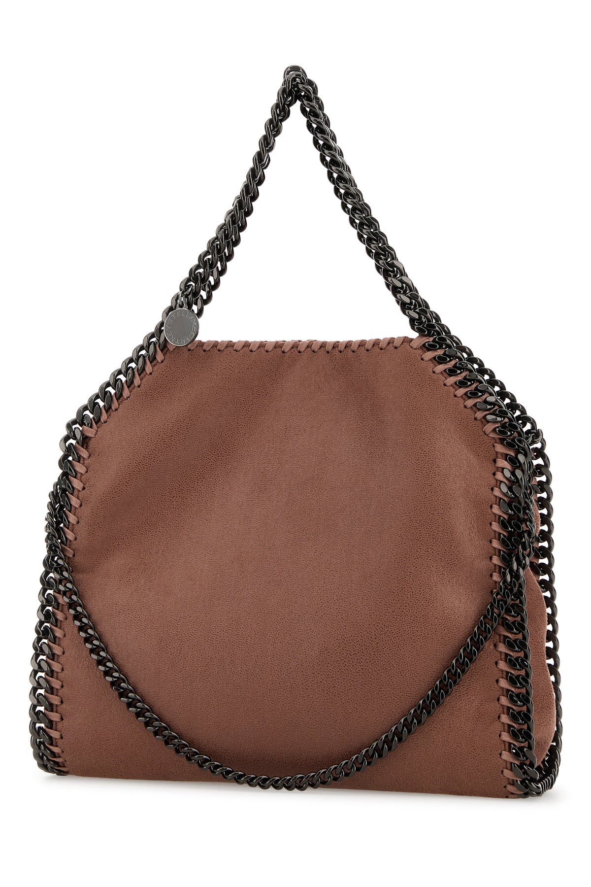 Stella McCartney Borsa a mano Falabella mini in shaggy deer rosa antico, view 2