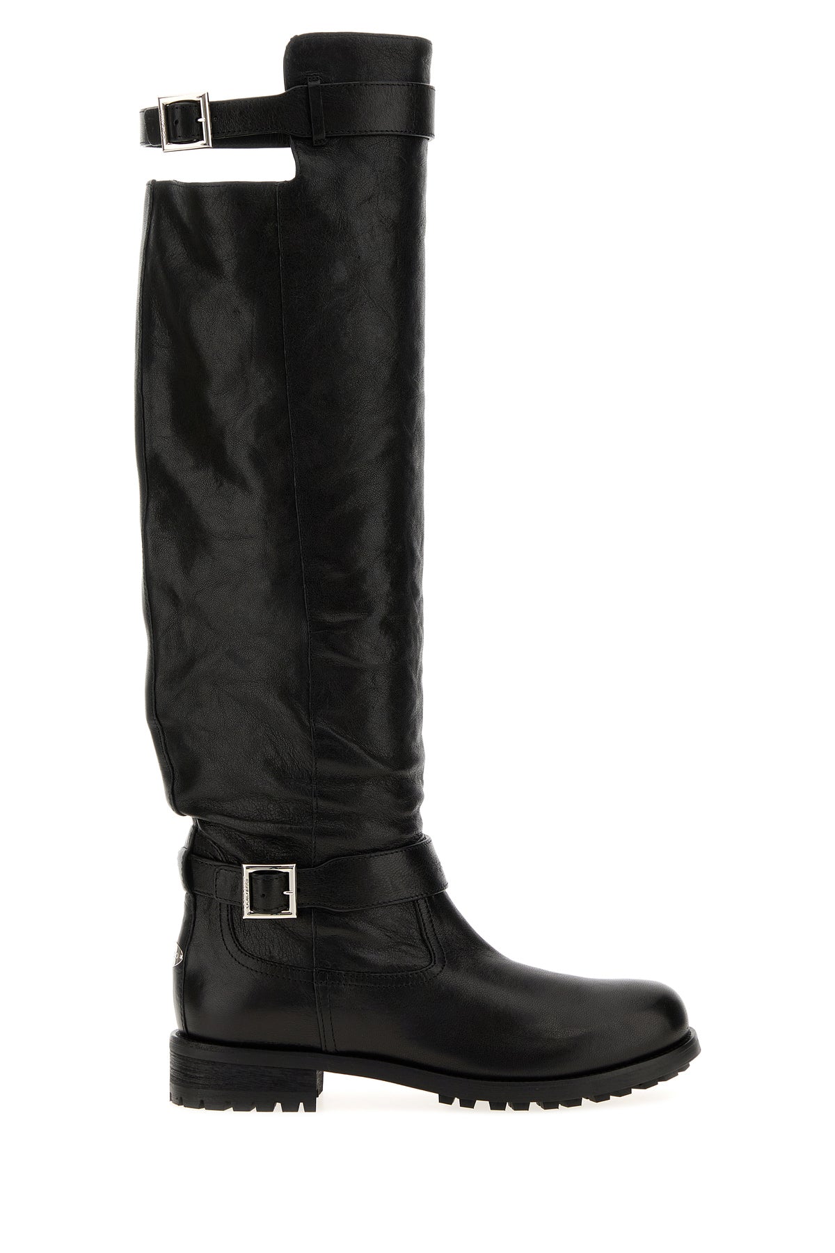 Jimmy Choo Stivali Biker in pelle nera