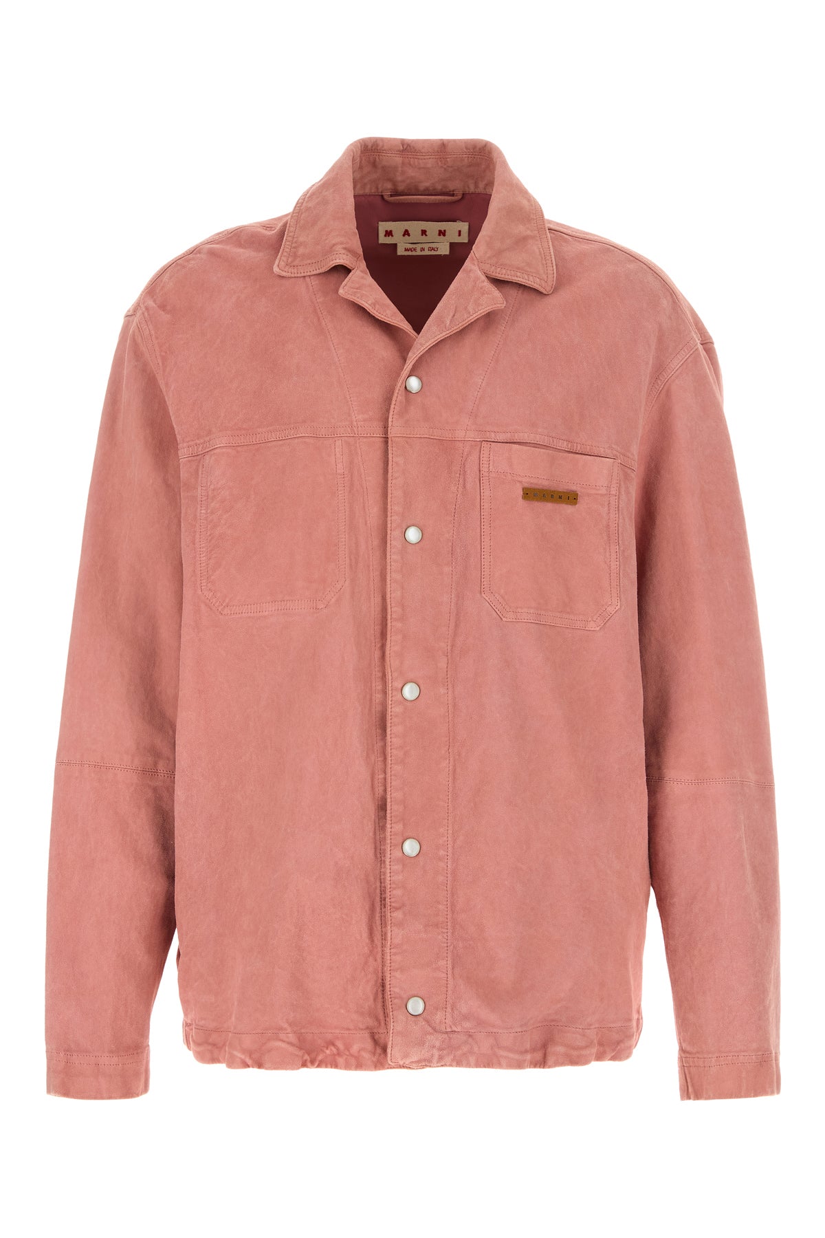 Marni Camicia in pelle scamosciata rosa