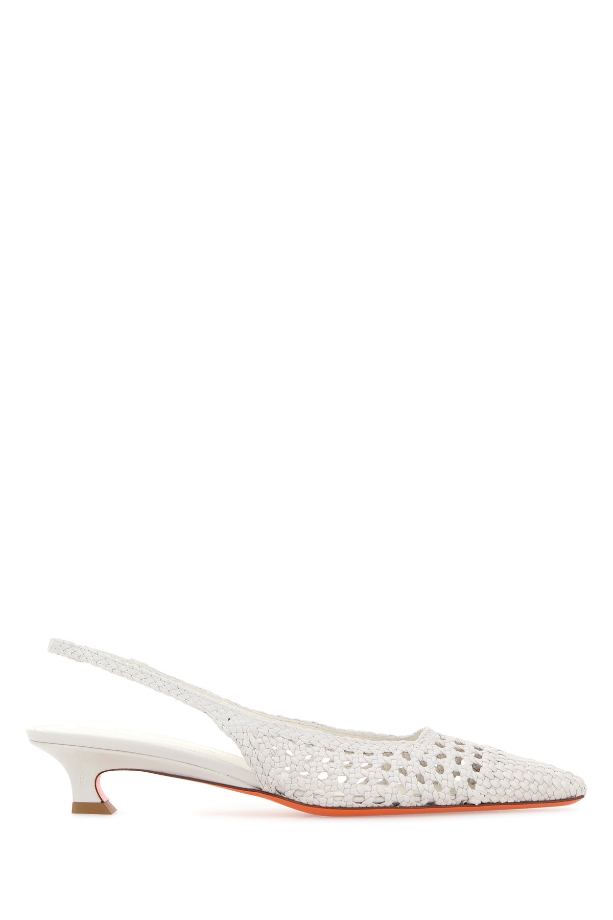 SANTONI Scarpe con tacco in pelle bianca