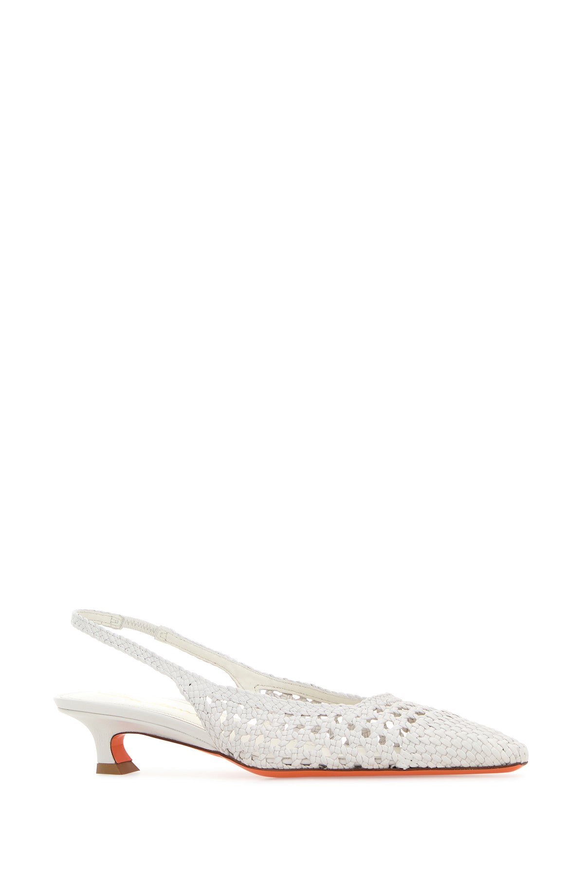 SANTONI Scarpe con tacco in pelle bianca, view 2
