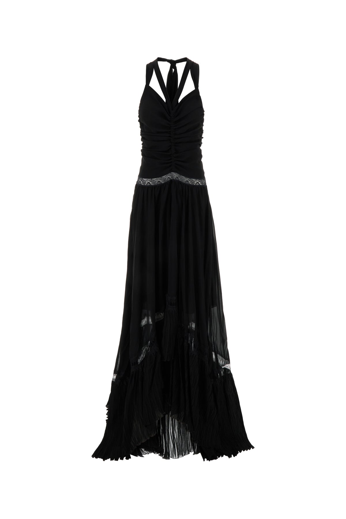 BLUMARINE Abito lungo in georgette nera