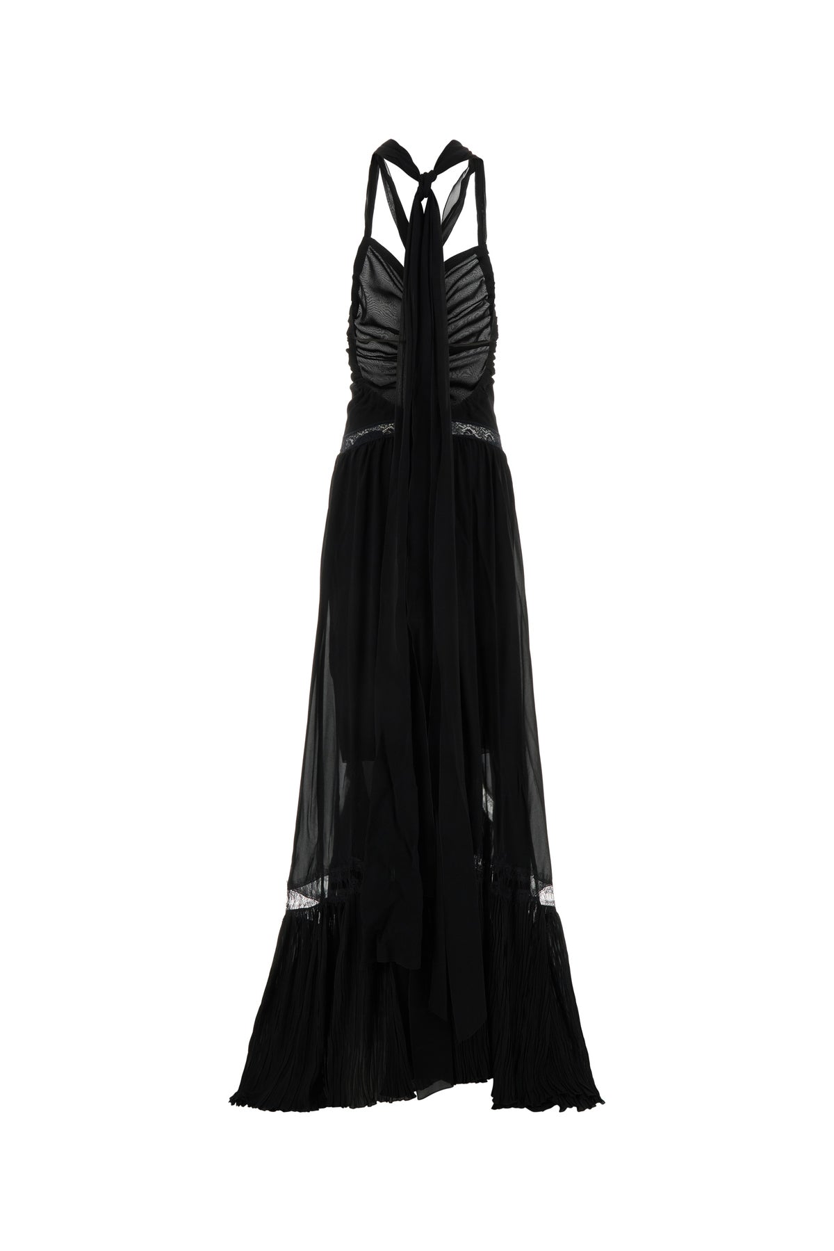 BLUMARINE Abito lungo in georgette nera, view 2