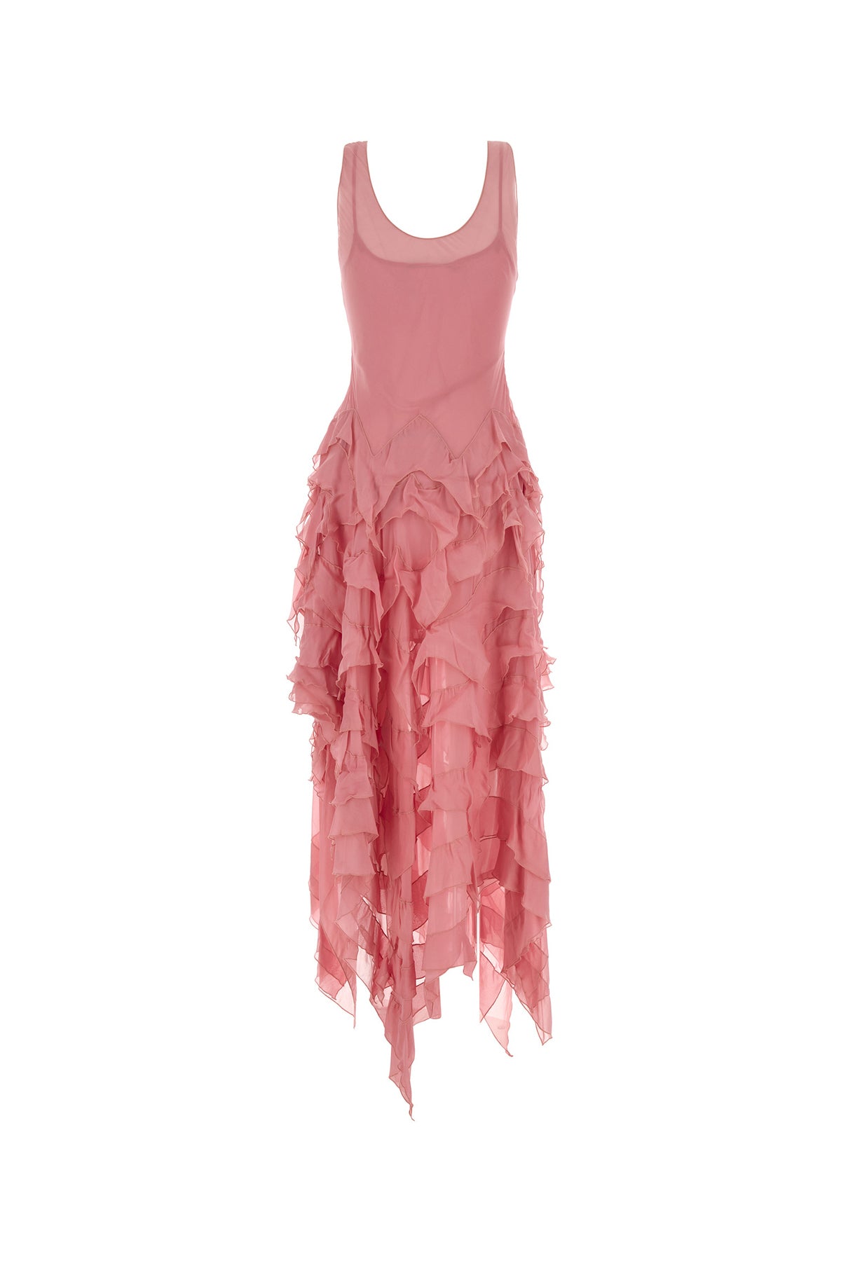 BLUMARINE Abito in georgette rosa, view 2