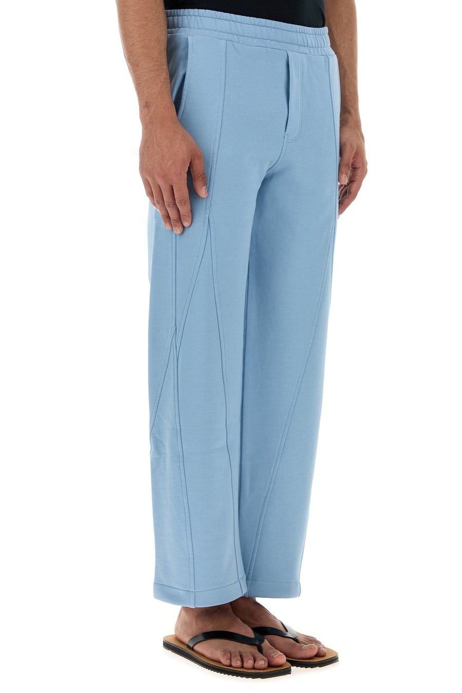 Dolce & Gabbana Pantalone jogging in cotone azzurro, view 3