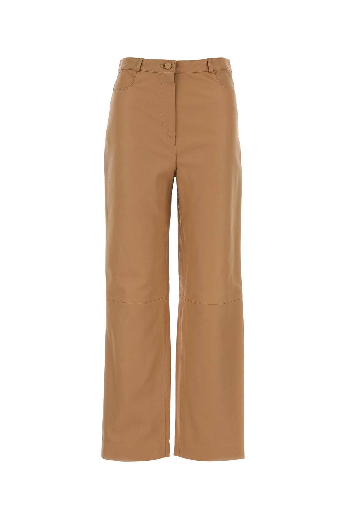 LOULOU DE SAISON Pantalone Cobe in pelle cammello