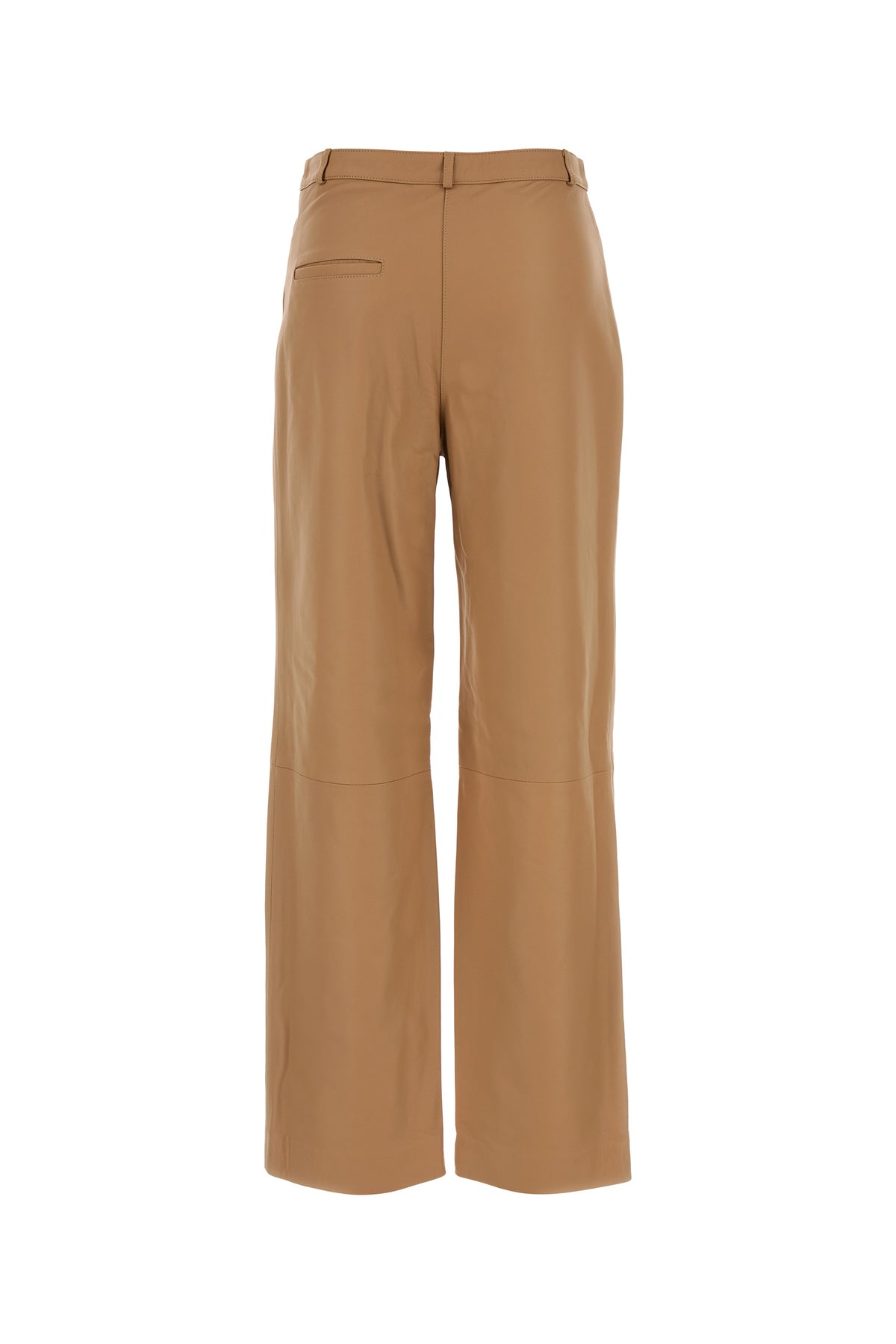 LOULOU DE SAISON Pantalone Cobe in pelle cammello, view 2