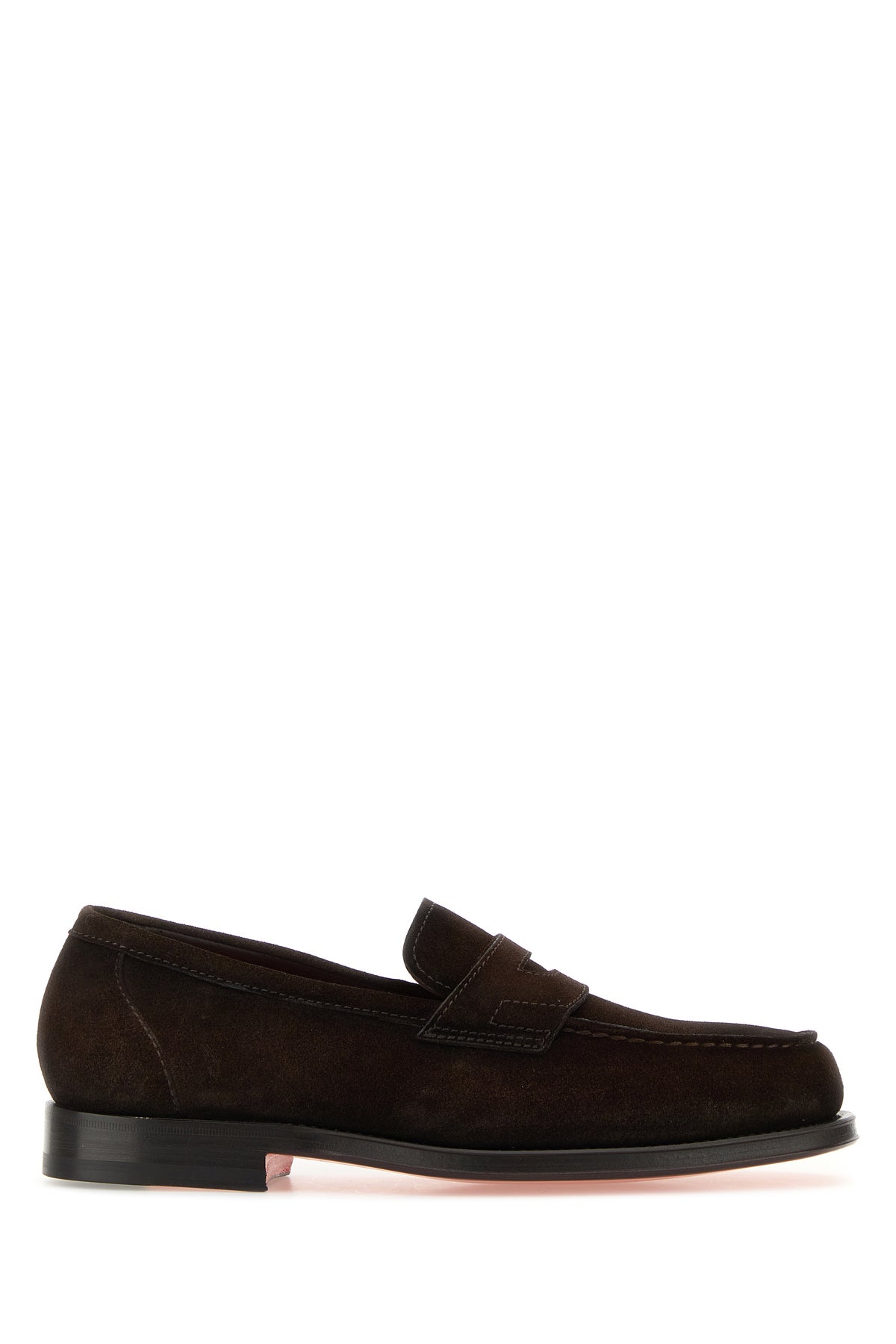 SANTONI Mocassini Gunter in pelle scamosciata testa di moro