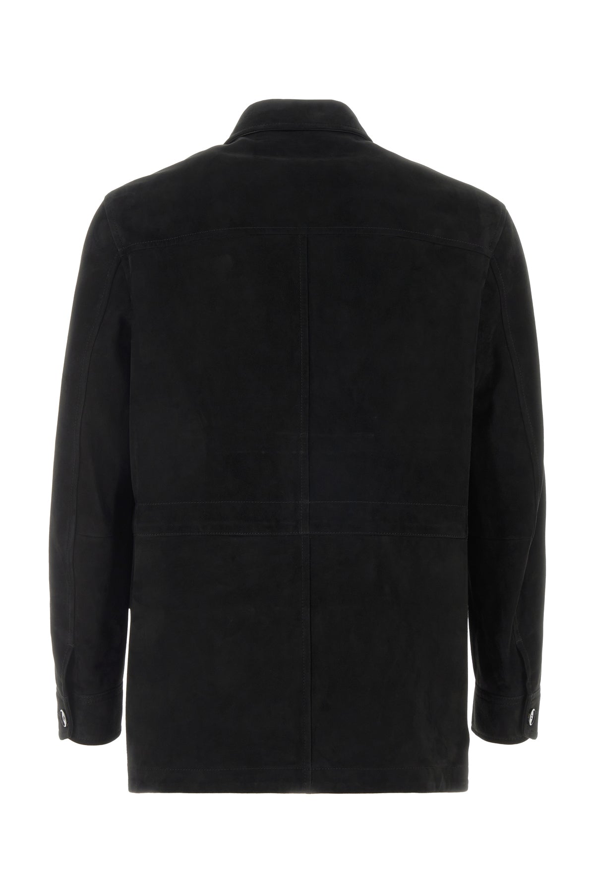 BRIONI Giacca in pelle scamosciata nera, view 2