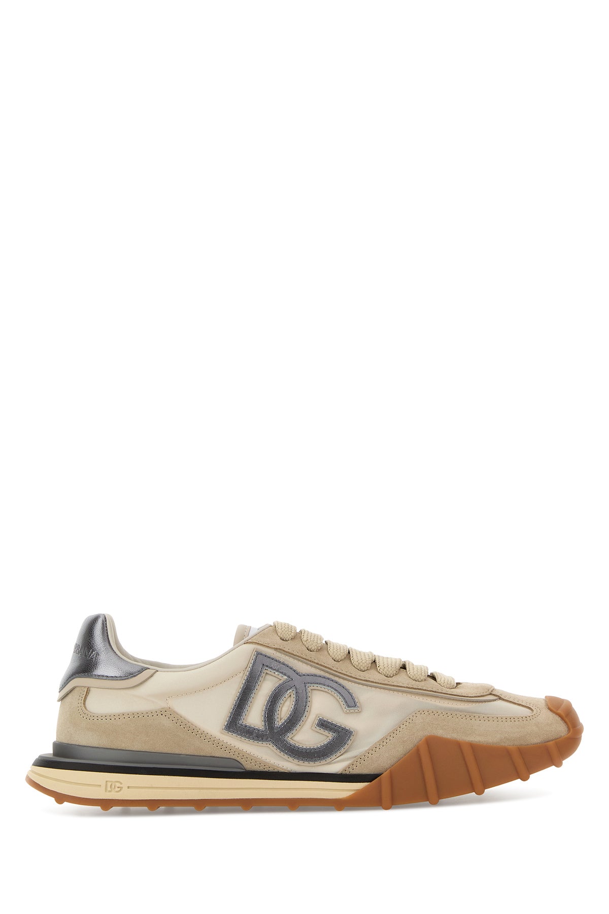 Dolce & Gabbana Sneakers Athletic beige in tessuto e pelle scamosciata
