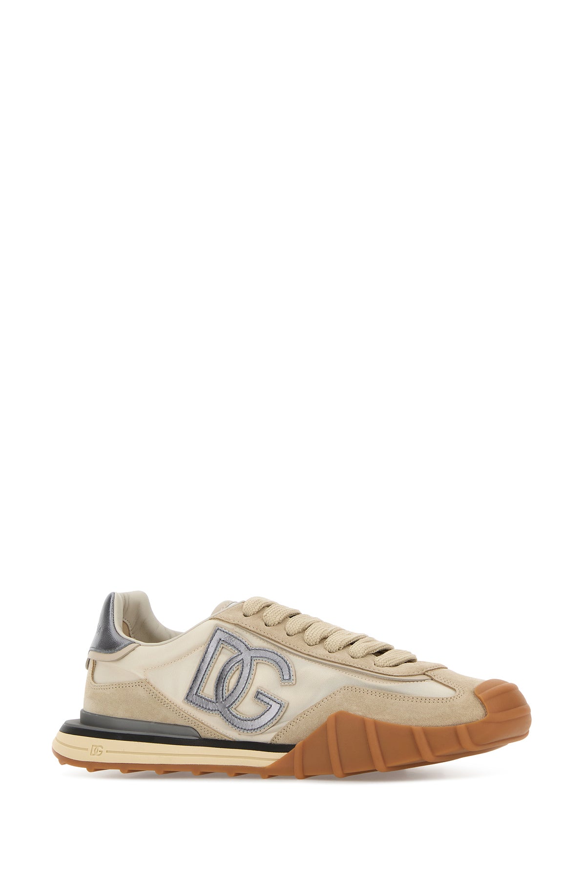 Dolce & Gabbana Sneakers Athletic beige in tessuto e pelle scamosciata, view 2