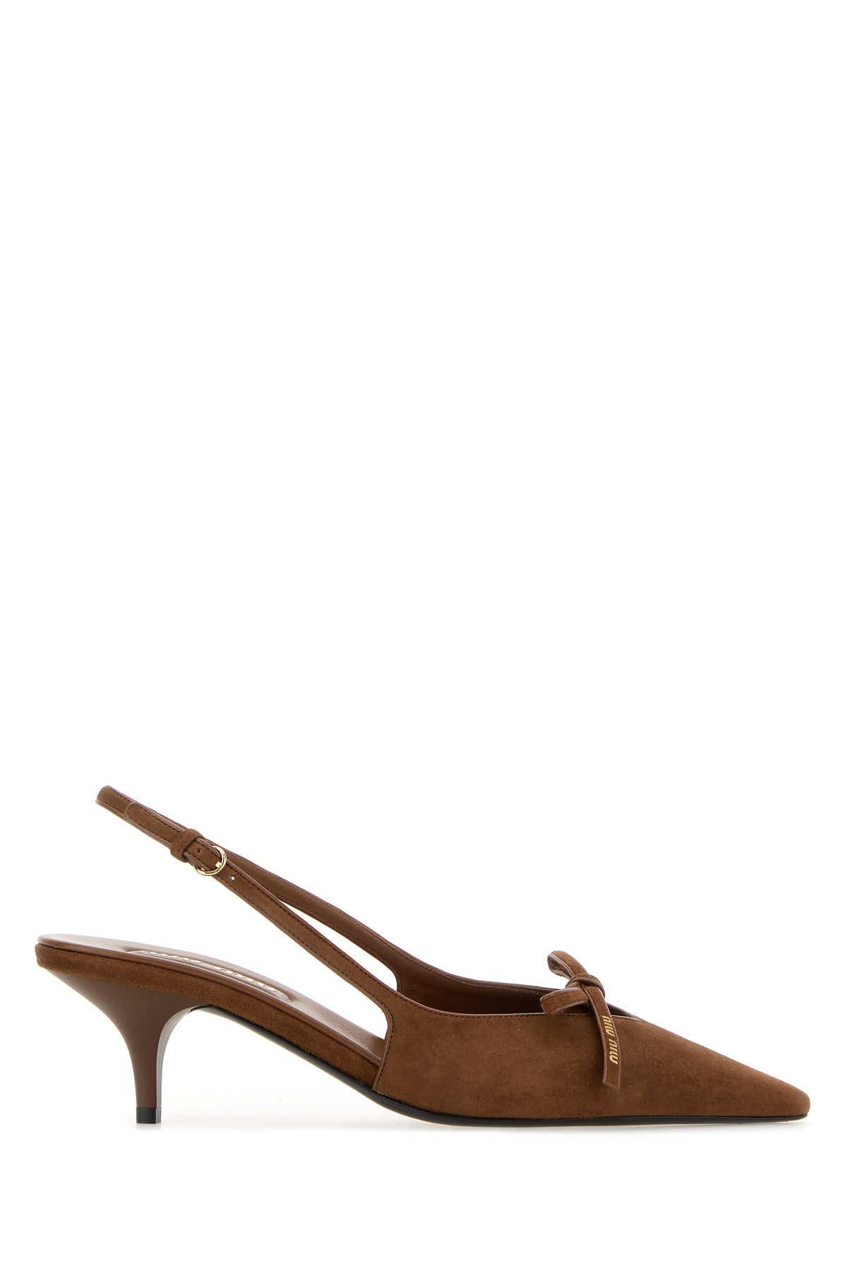 Miu Miu Scarpe con tacco in pelle scamosciata marrone