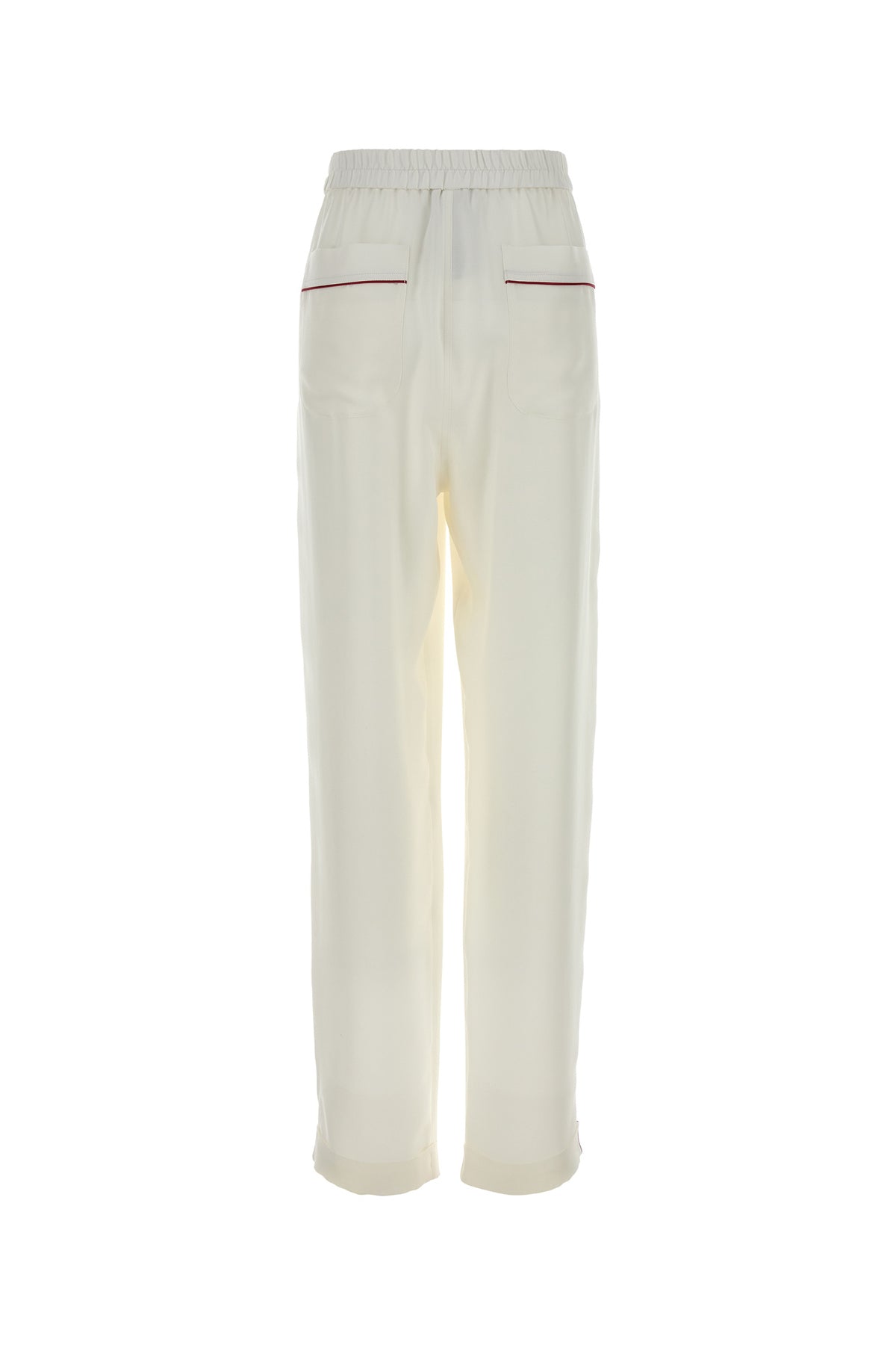 Tom Ford Pantalone pigiama in seta bianca, view 2