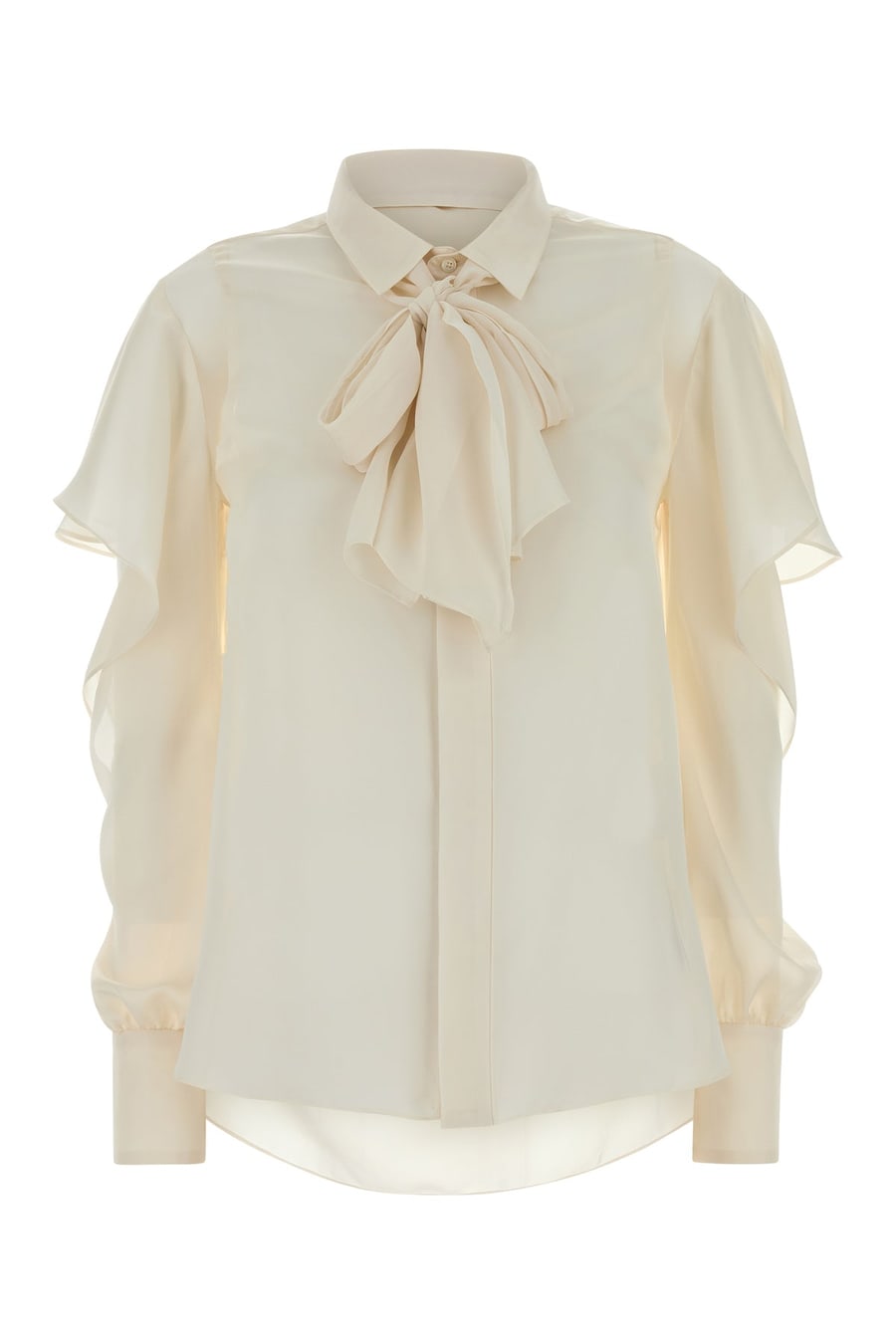 SACAI Camicia in raso crema