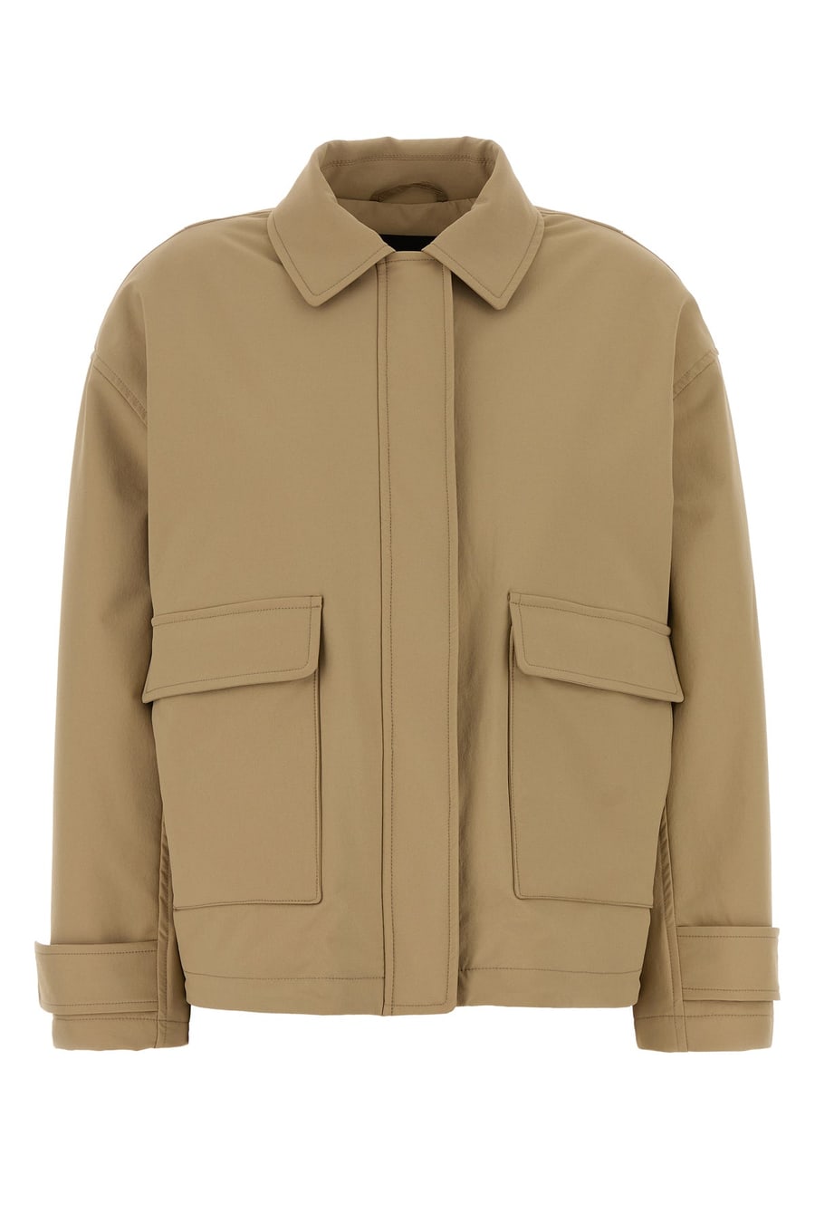 HERNO LAMINAR Giubbino imbottito in misto nylon stretch beige