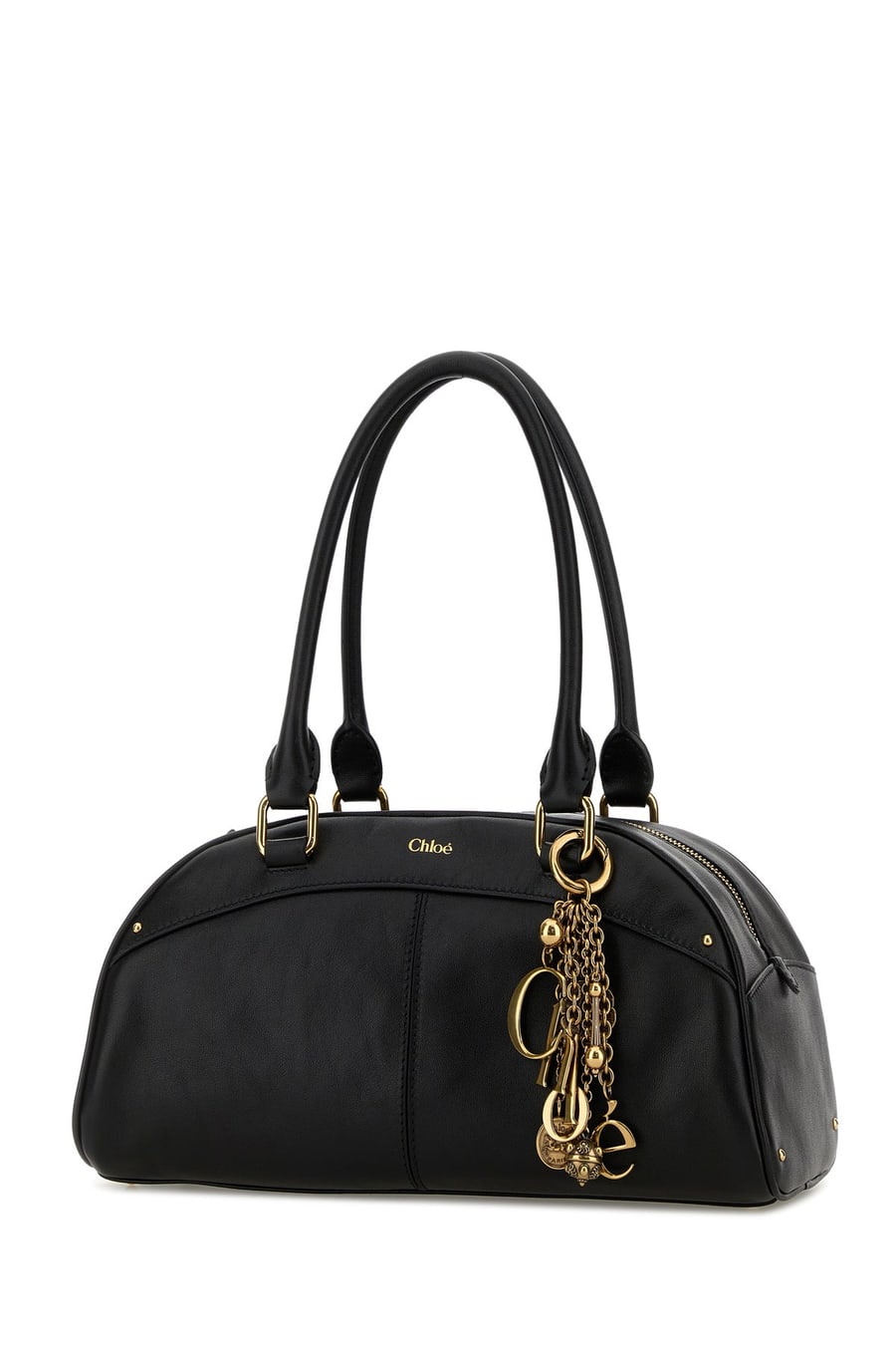 Chloé Borsa a mano Bowling in pelle nera, view 2