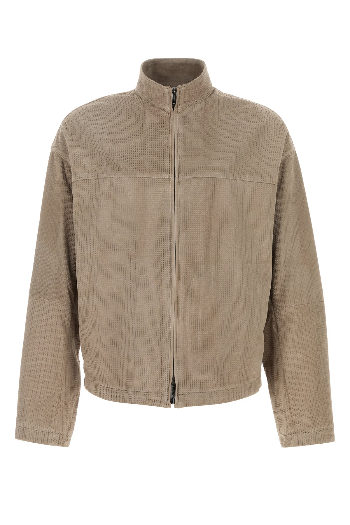Emporio Armani Giacca in pelle scamosciata sabbia
