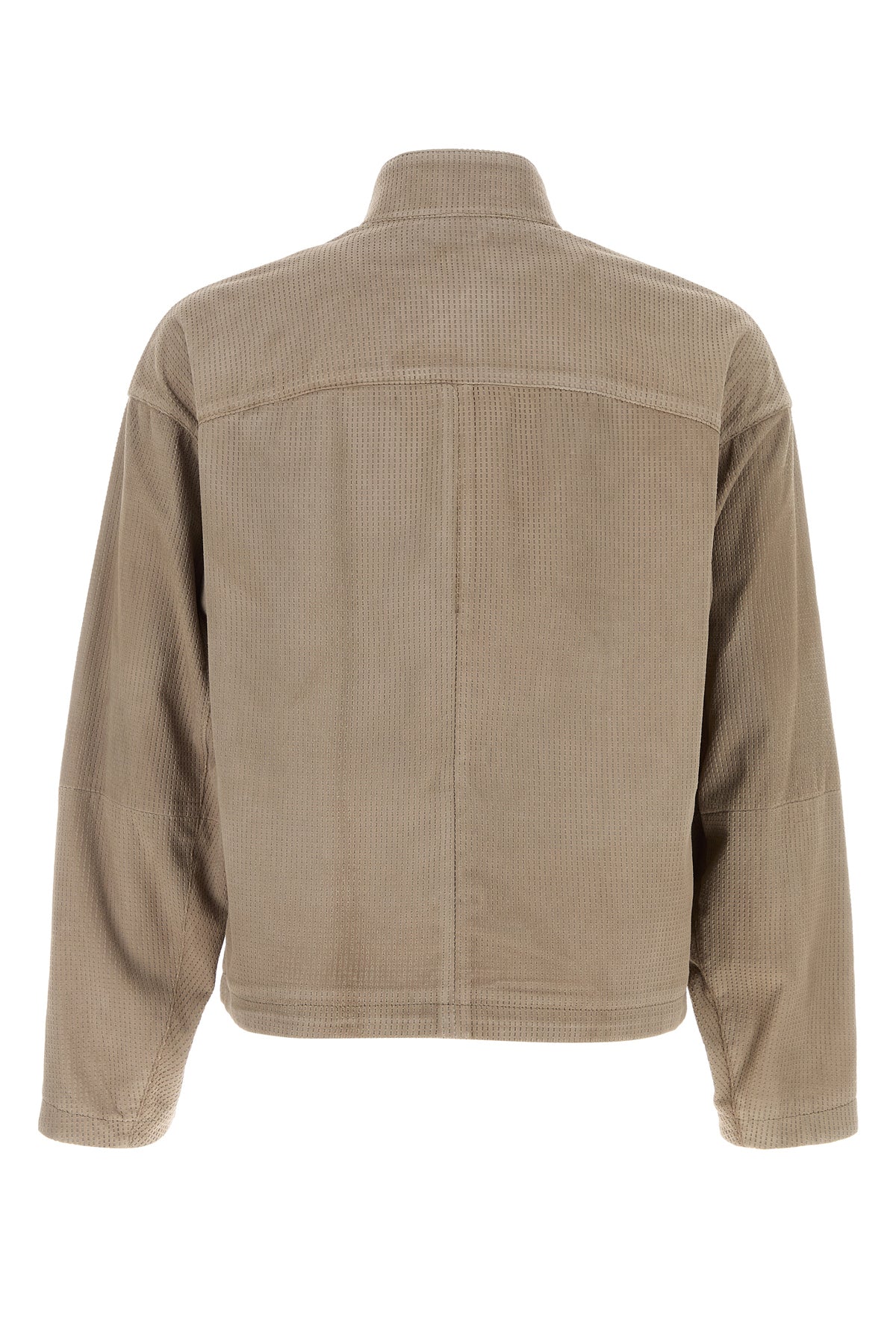 Emporio Armani Giacca in pelle scamosciata sabbia, view 2