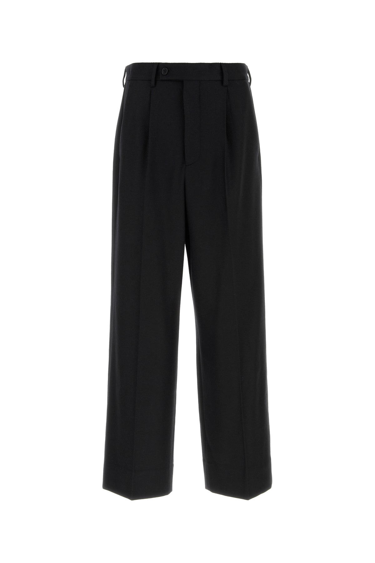 MM6 Maison Margiela Pantalone dalla gamba ampia in misto lana nera