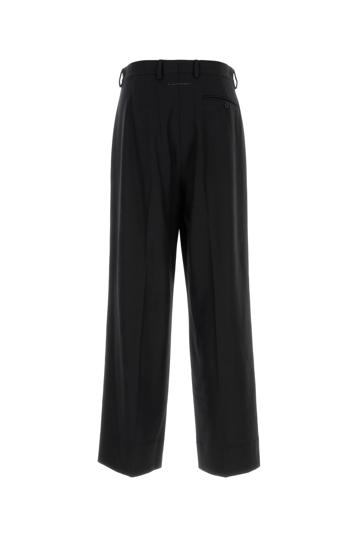 MM6 Maison Margiela Pantalone dalla gamba ampia in misto lana nera, view 2