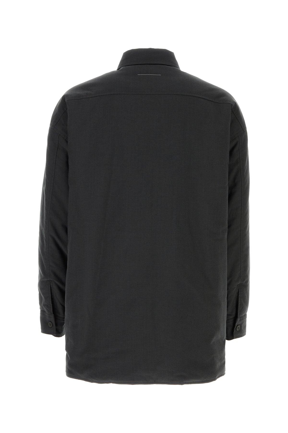 MM6 Maison Margiela Camicia reversibile grafite in cotone e lana, view 2
