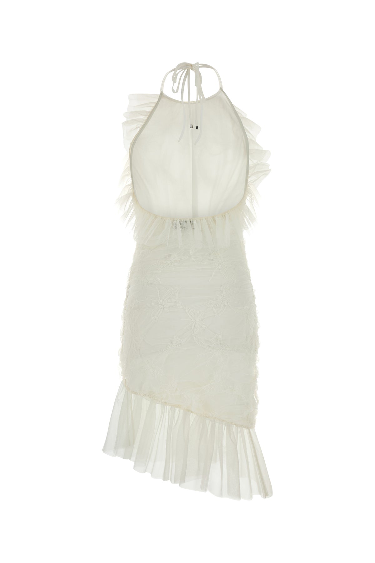BLUMARINE Mini abito in tulle bianco, view 2