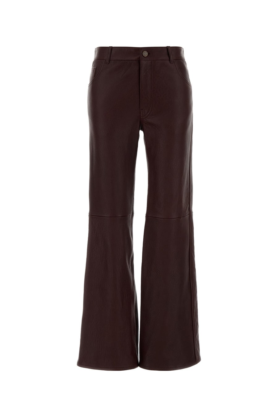 Chloé Pantalone svasato in pelle vinaccia