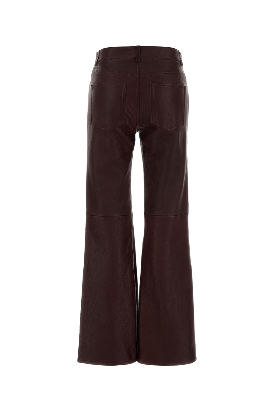 Chloé Pantalone svasato in pelle vinaccia, view 2