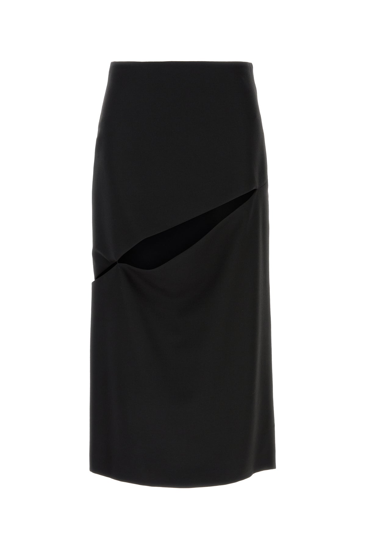Jil Sander Gonna in misto lana nera